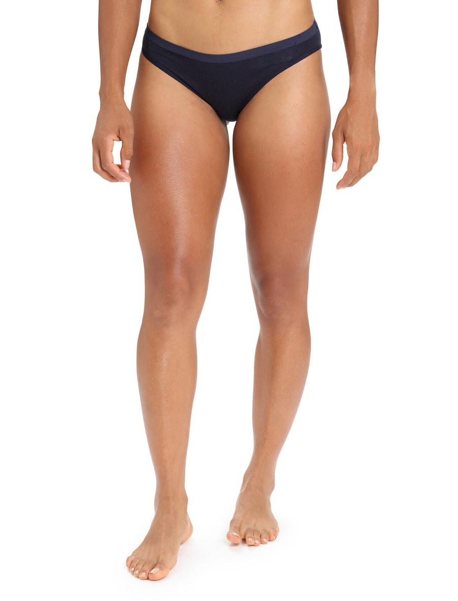 Midnight Navy Women\'s Icebreaker Merino Siren Bikini Briefs Underwear | USA 1721AHKP